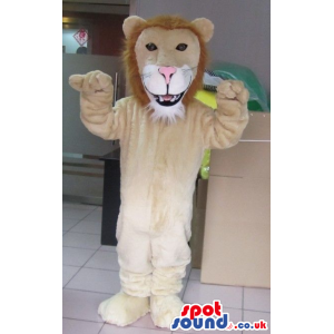 Customizable Beige Lion Animal Character Plush Mascot - Custom