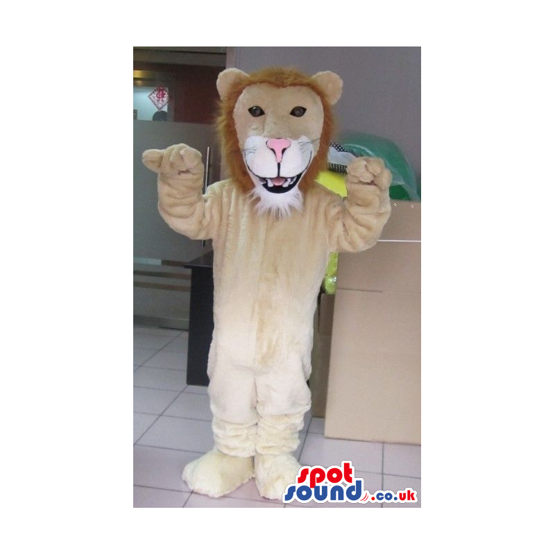 Customizable Beige Lion Animal Character Plush Mascot - Custom