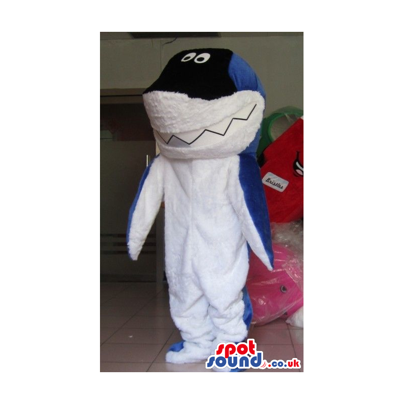 White, Black And Blue Shark Plush Animal Sea Mascot - Custom