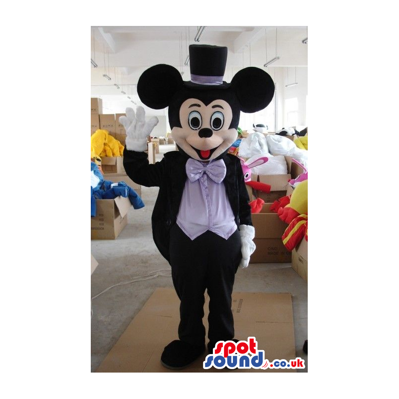 Mickey Mouse Disney Character Wearing Elegant Clothes And Hat -