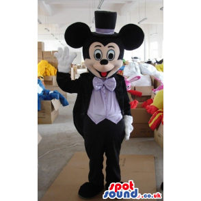 Mickey Mouse Disney Character Wearing Elegant Clothes And Hat -