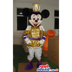 Mickey Mouse Disney Character Wearing Shinny Golden Clothes -