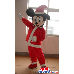 Mickey Mouse Disney Cartoon Character Wearing Santa Claus