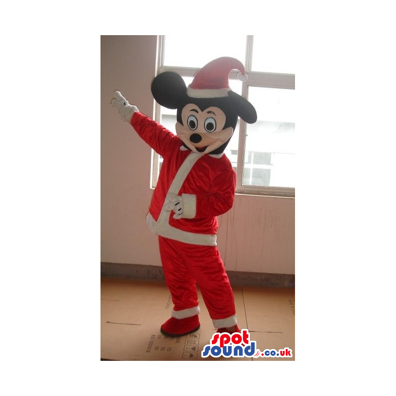 Mickey Mouse Disney Cartoon Character Wearing Santa Claus