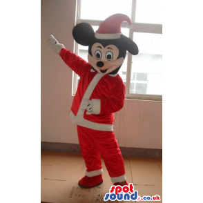 Mickey Mouse Disney Cartoon Character Wearing Santa Claus