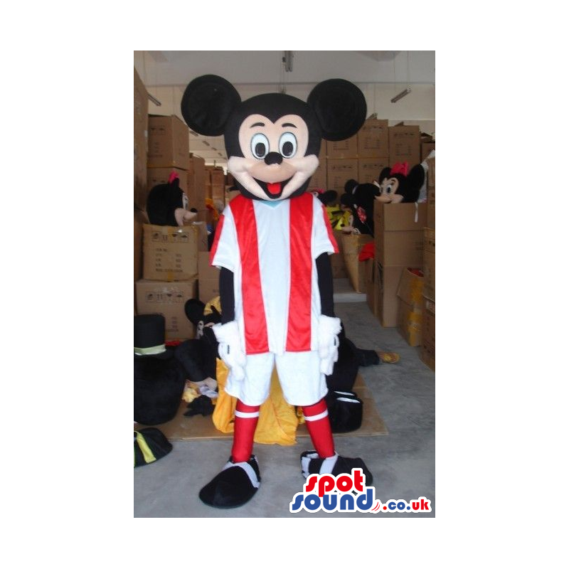 Mickey Mouse Disney Cartoon Character Wearing Football Clothes