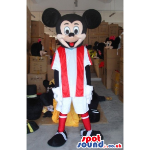 Mickey Mouse Disney Cartoon Character Wearing Football Clothes
