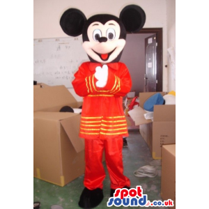 Mickey Mouse Disney Cartoon Character Wearing Exotic Red