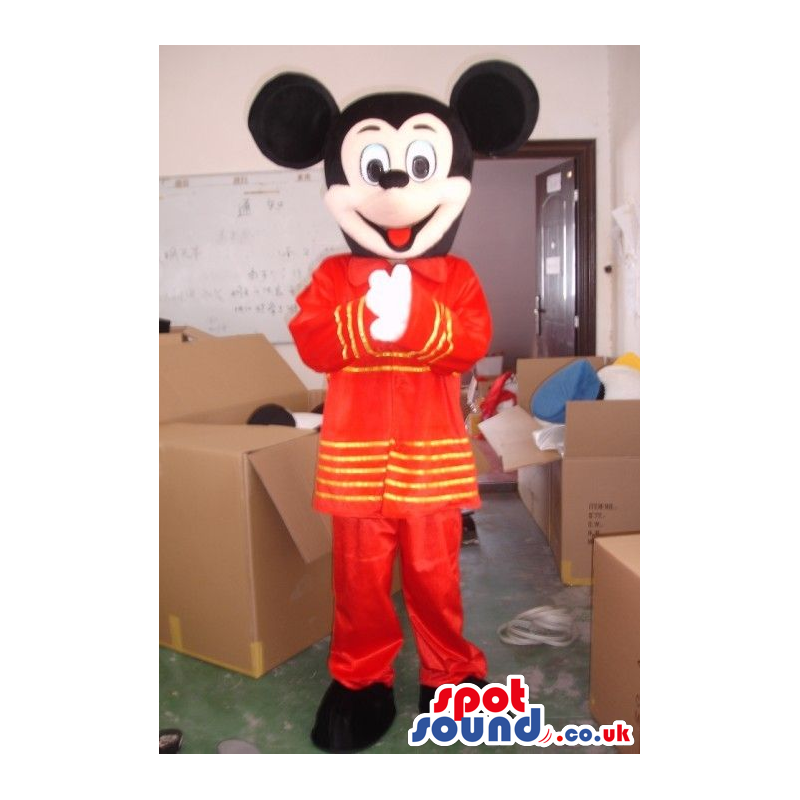 Mickey Mouse Disney Cartoon Character Wearing Exotic Red