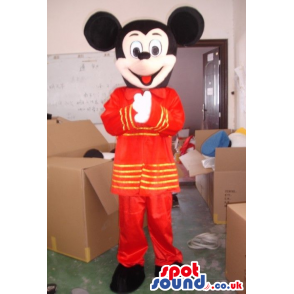 Mickey Mouse Disney Cartoon Character Wearing Exotic Red