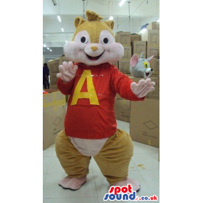 Alvin It Chipmunk Popular Movie Character Mascot With T-Shirt -
