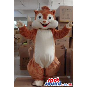 Brown Plain Chipmunk Plush Animal Mascot With A Beige Belly -
