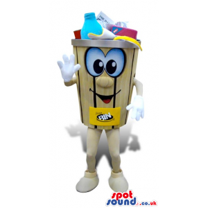 Trash Can Or Recycling Box With Bottles Funny Character Mascot