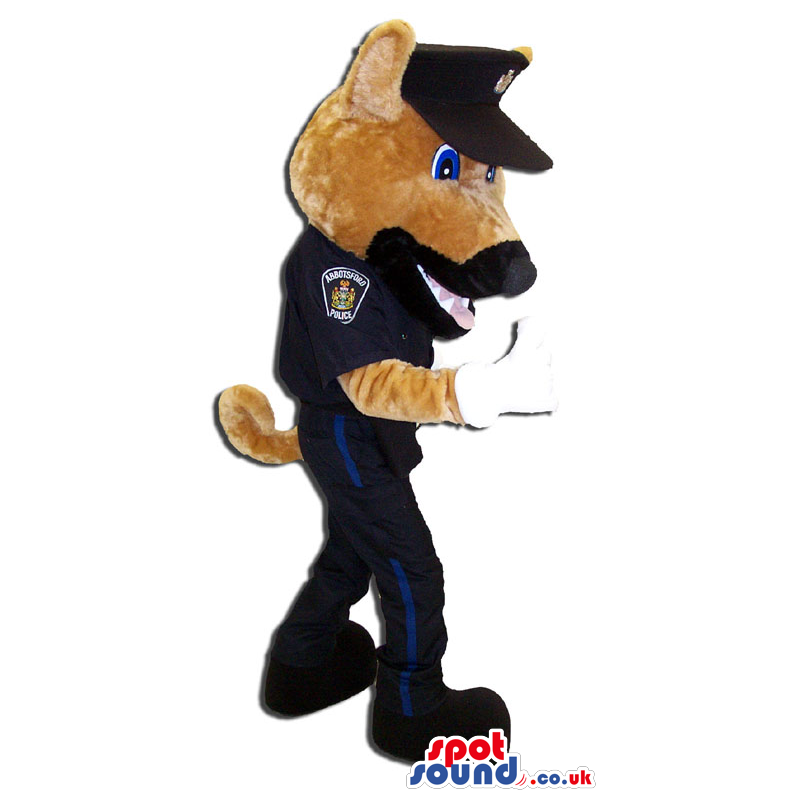 Brown Dog Animal Mascot Wearing Police Agent Clothes - Custom
