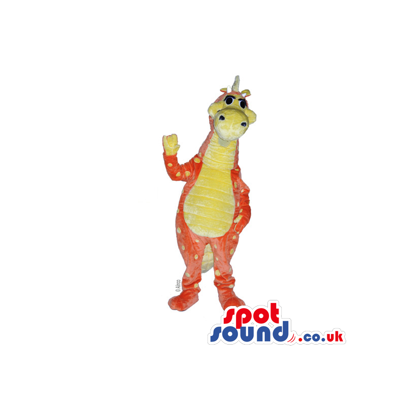 Customizable Orange And Purple Hairy Dragon Plush Mascot -