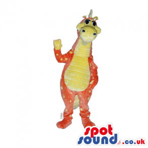 Customizable Orange And Purple Hairy Dragon Plush Mascot -