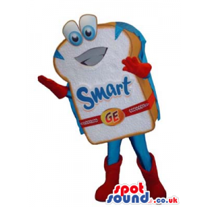 Super Hero Sandwich Mascot With Logo And Brand Name - Custom
