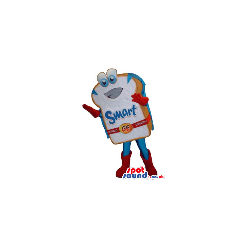 Super Hero Sandwich Mascot With Logo And Brand Name - Custom