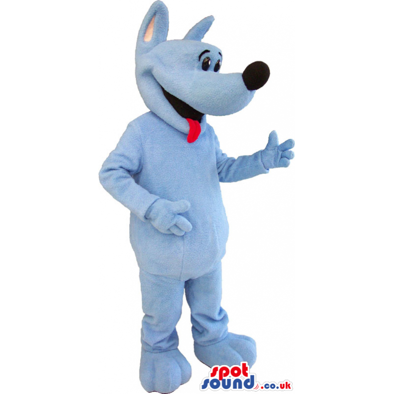 All Blue Dog Animal Plush Mascot With A Red Tongue - Custom