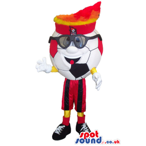 Football Character Mascot Wearing Glasses And A Hat - Custom