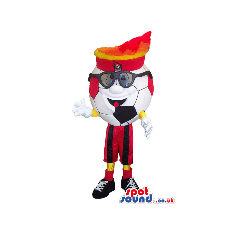 Football Character Mascot Wearing Glasses And A Hat - Custom