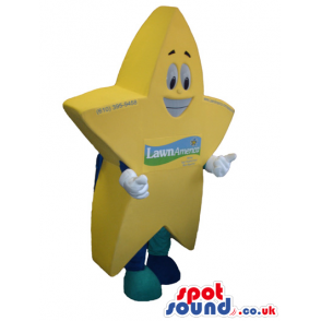 Yellow Big Mascot With Space For Logos Or Brand Names - Custom
