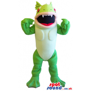 Green Flashy Creature Mascot That Looks Like A Big Toy - Custom