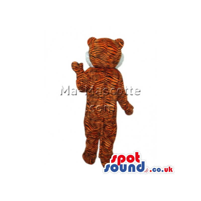 Tiger Animal Plush Mascot With A White Belly And Small Teeth -