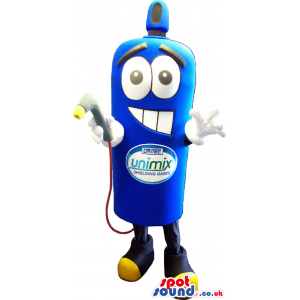 Blue Gas Bottle Object Character Mascot With Space For Logo -