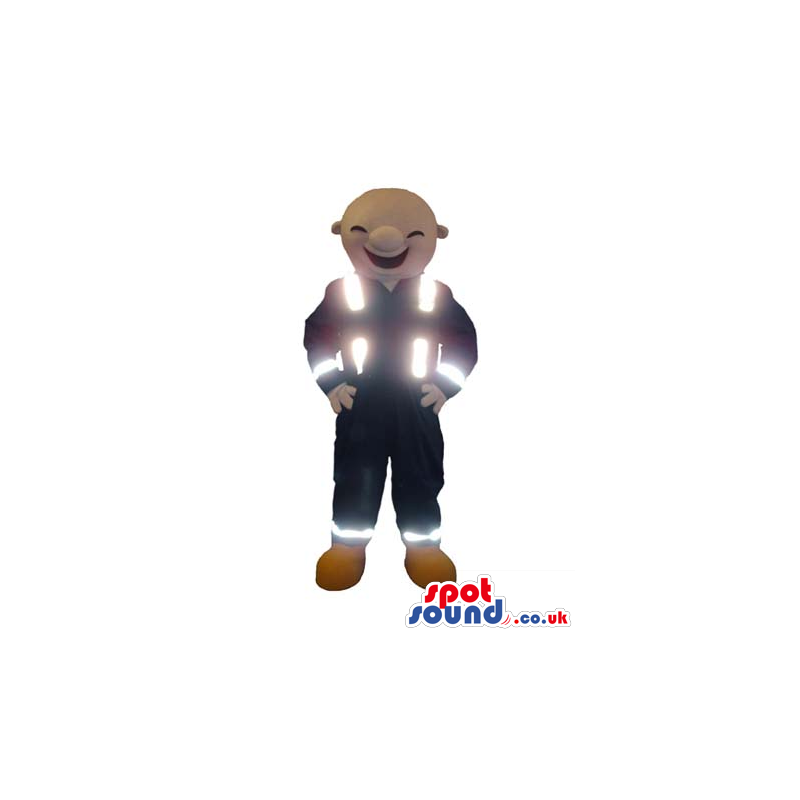 Human Character Mascot Wearing Reflecting Vest And Clothes -