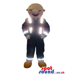 Human Character Mascot Wearing Reflecting Vest And Clothes -