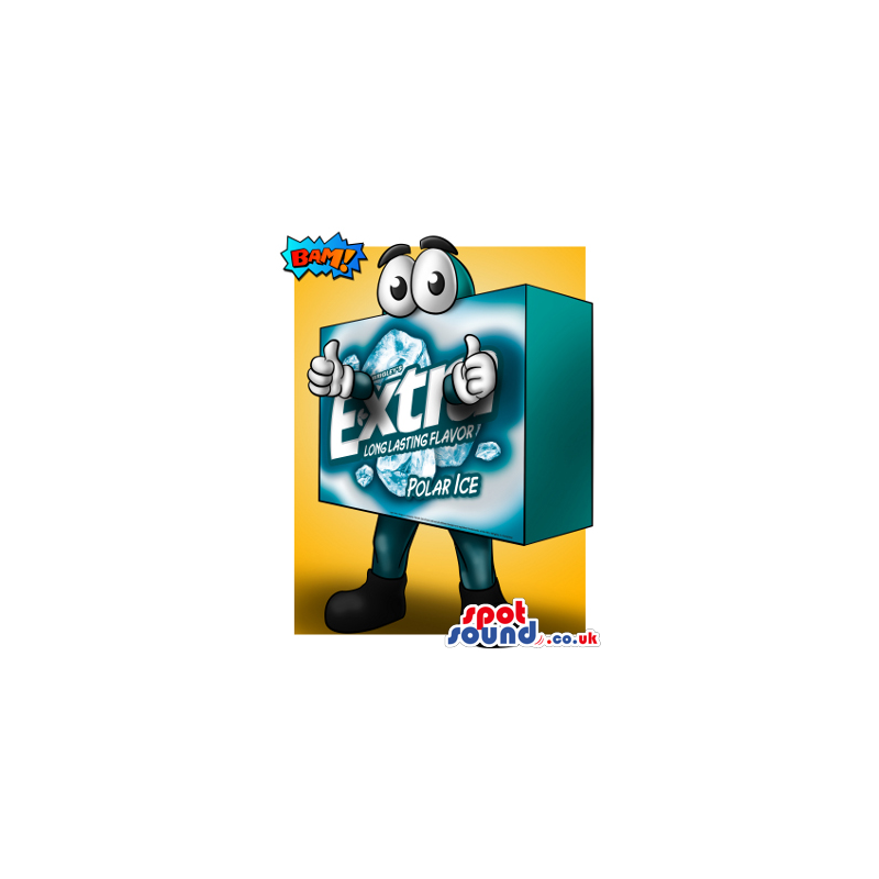 Blue Washing Powder Box Funny Mascot With Brand Name - Custom