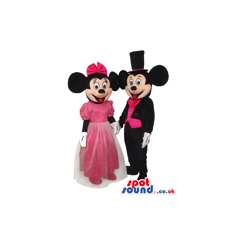 Mickey And Minnie Mouse Disney Characters Wearing Pink Clothes