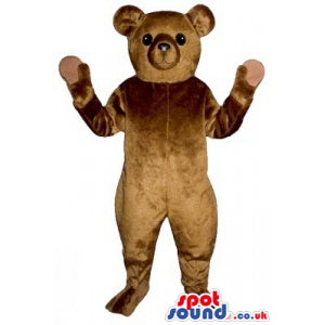 Classic Cute All Brown Teddy Bear Mascot With No Mouth - Custom