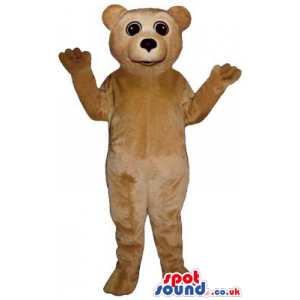 Light Brown Teddy Bear Animal Plush Mascot With Black Eyes -