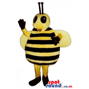 Bee Insect Plush Mascot With Big Round Body And Black Eyes -