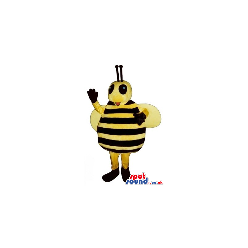 Bee Insect Plush Mascot With Big Round Body And Black Eyes -