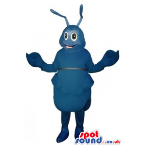 Funny Blue Bug Insect Mascot With Claws And Antennae - Custom