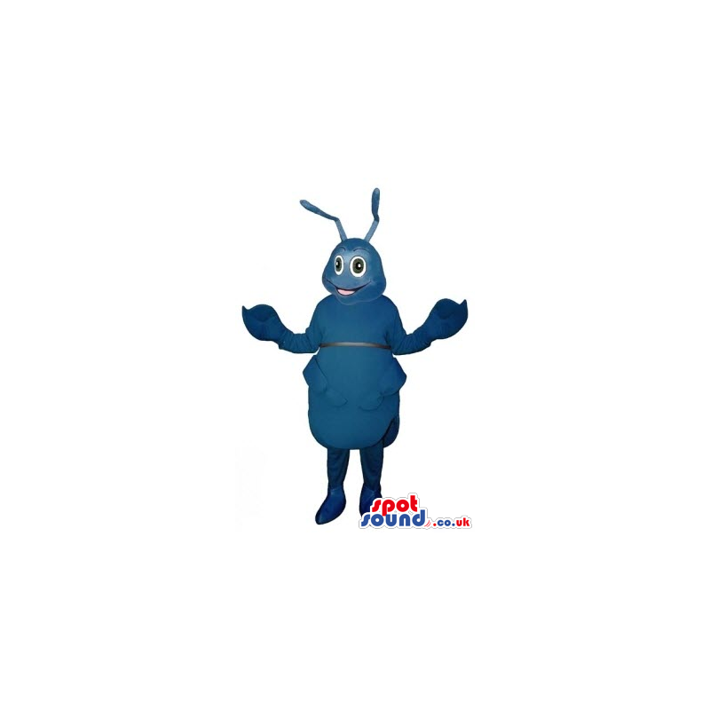 Funny Blue Bug Insect Mascot With Claws And Antennae - Custom