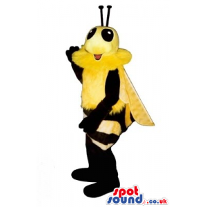 Bee Insect Plush Mascot With Hairy Body And Collar - Custom