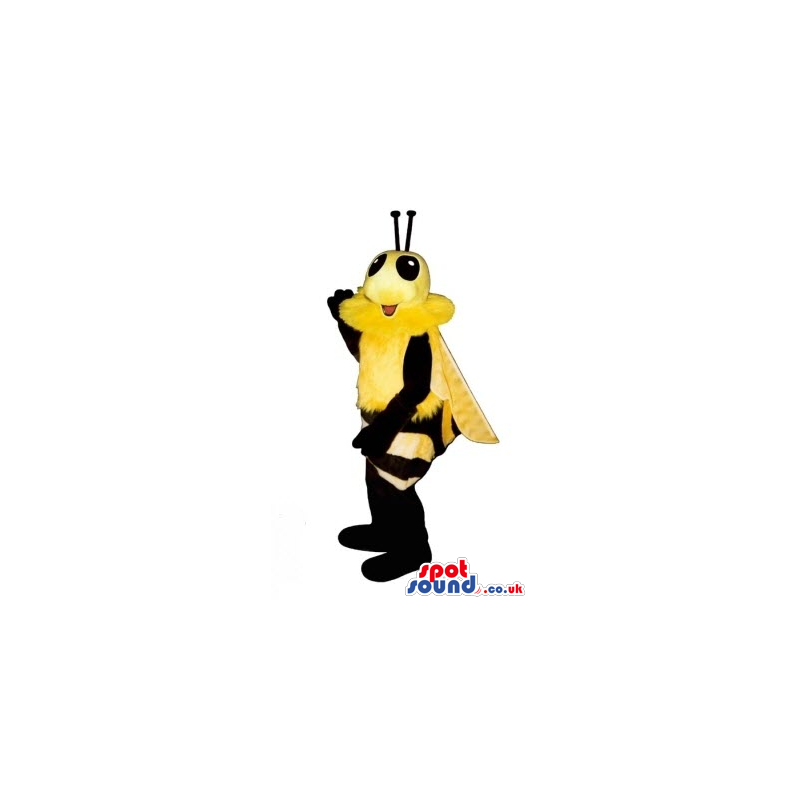 Bee Insect Plush Mascot With Hairy Body And Collar - Custom