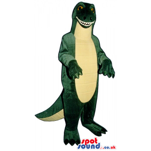 Green And Yellow Alligator Jungle Animal Mascot With Small