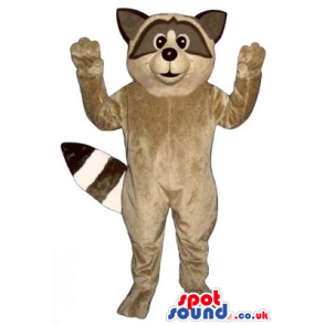 Brown Raccoon Animal Plush Mascot With Striped Tail - Custom