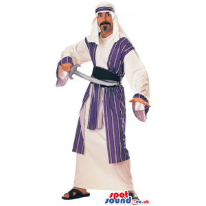 Halloween Carnival Costume With Arabic Garments And A Sword -