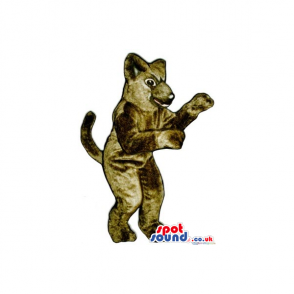 Customizable All Brown Cat Animal Plush Mascot With Long Tail -
