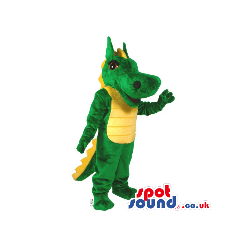 Green Dragon Fantasy Plush Mascot With Yellow Belly - Custom