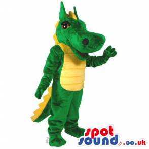 Green Dragon Fantasy Plush Mascot With Yellow Belly - Custom