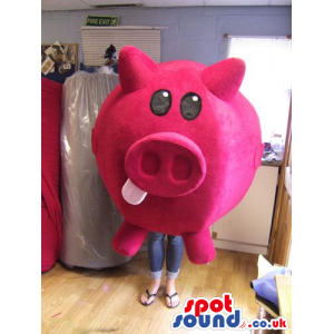 Large Piggy Bank Plush Animal Mascot With A Tongue - Custom