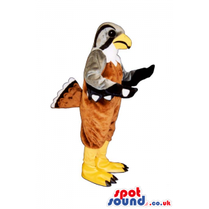 Brown, Grey, White, Yellow Bird Wildlife Plush Mascot - Custom