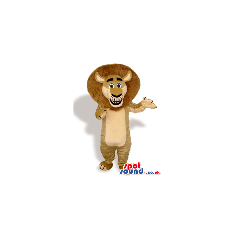 Amazing Beige Lion Cartoon Animal Plush Character Mascot -